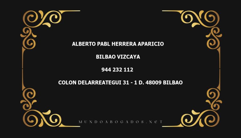 abogado Alberto Pabl Herrera Aparicio en la localidad de Bilbao