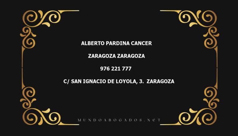 abogado Alberto Pardina Cancer en la localidad de Zaragoza