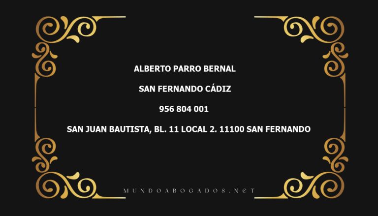 abogado Alberto Parro Bernal en la localidad de San Fernando