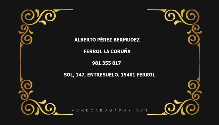 abogado Alberto Pérez Bermudez en la localidad de Ferrol