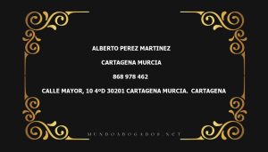 abogado Alberto Perez Martinez en la localidad de Cartagena