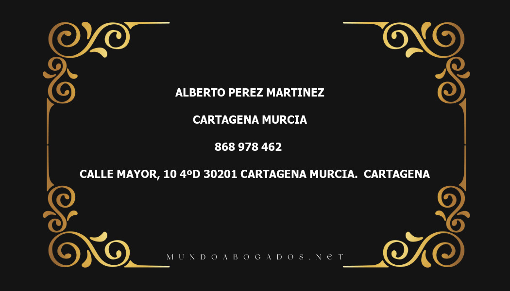 abogado Alberto Perez Martinez en la localidad de Cartagena