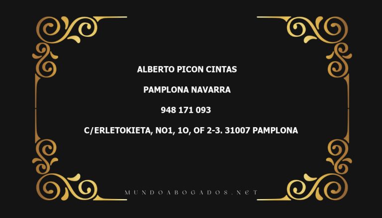 abogado Alberto Picon Cintas en la localidad de Pamplona