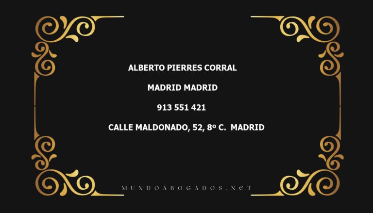 abogado Alberto Pierres Corral en la localidad de Madrid