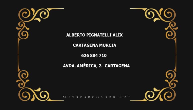 abogado Alberto Pignatelli Alix en la localidad de Cartagena