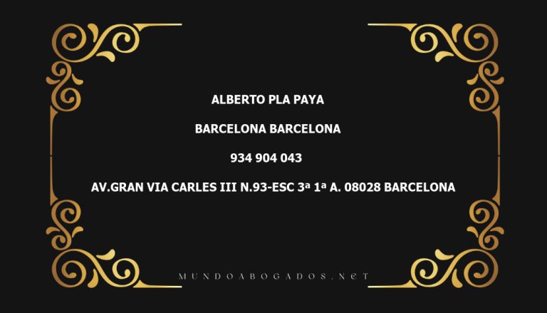 abogado Alberto Pla Paya en la localidad de Barcelona