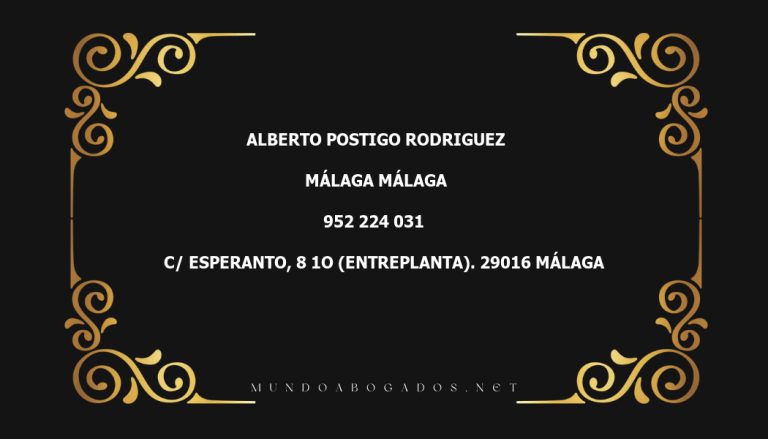 abogado Alberto Postigo Rodriguez en la localidad de Málaga