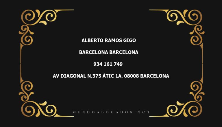 abogado Alberto Ramos Gigo en la localidad de Barcelona