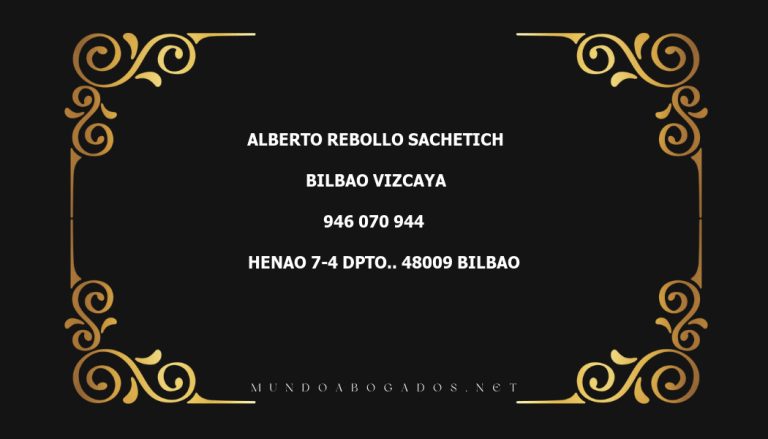 abogado Alberto Rebollo Sachetich en la localidad de Bilbao