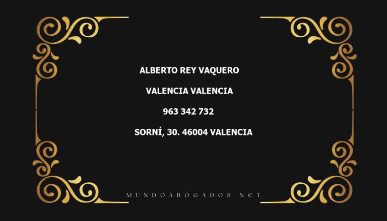 abogado Alberto Rey Vaquero en la localidad de Valencia