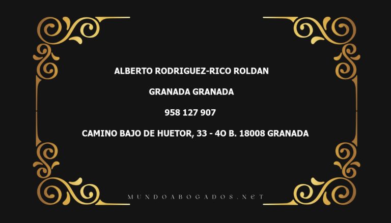 abogado Alberto Rodriguez-Rico Roldan en la localidad de Granada