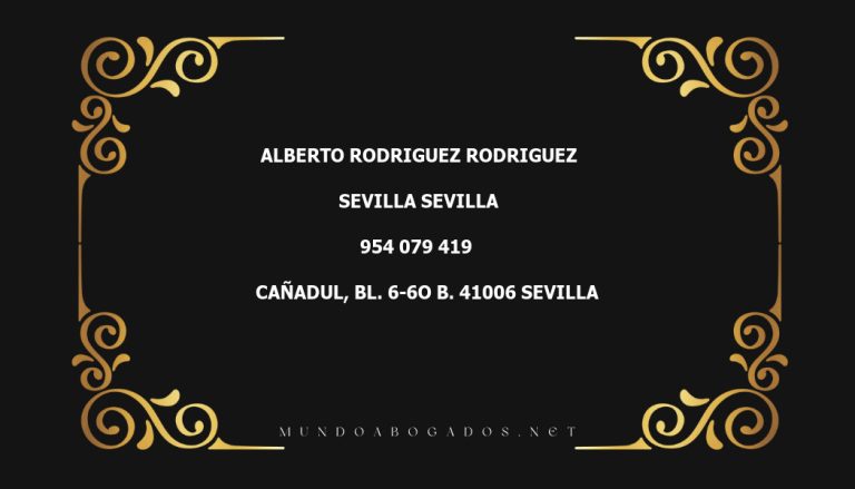 abogado Alberto Rodriguez Rodriguez en la localidad de Sevilla