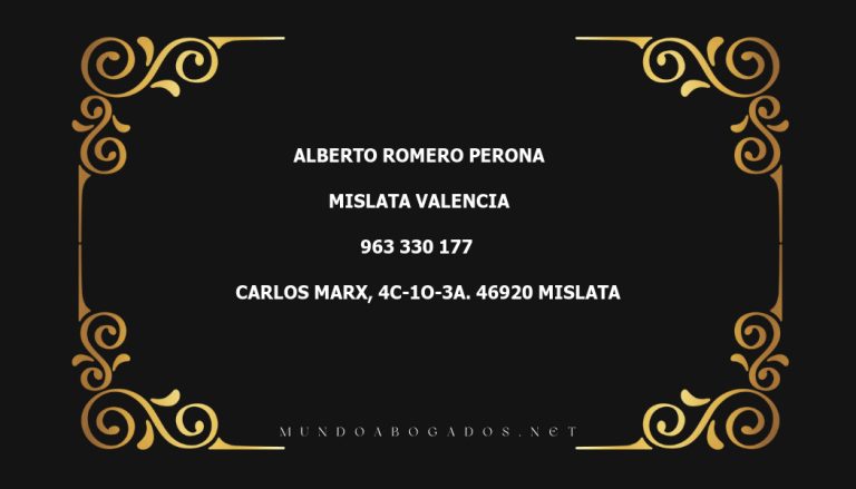 abogado Alberto Romero Perona en la localidad de Mislata