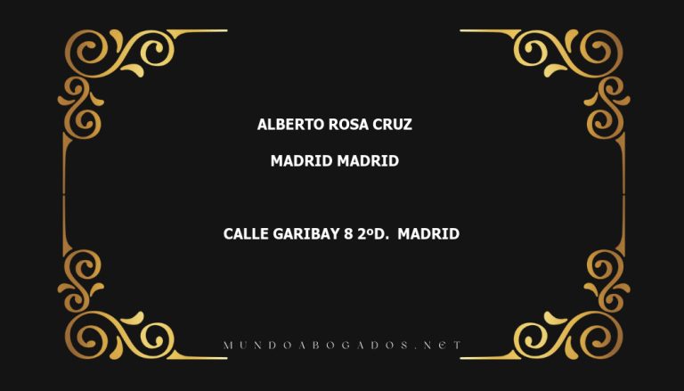 abogado Alberto Rosa Cruz en la localidad de Madrid