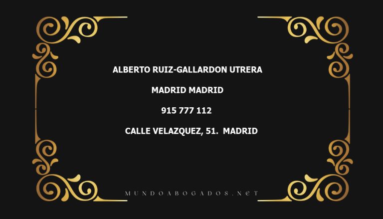 abogado Alberto Ruiz-Gallardon Utrera en la localidad de Madrid