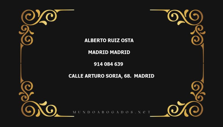 abogado Alberto Ruiz Osta en la localidad de Madrid