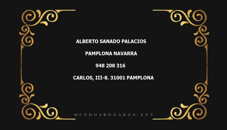 abogado Alberto Sanado Palacios en la localidad de Pamplona