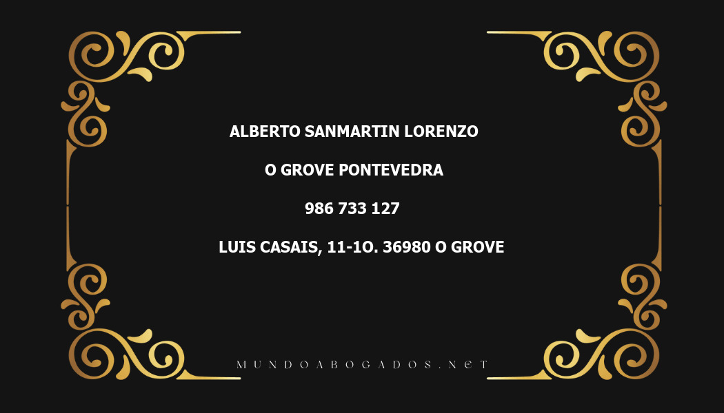 abogado Alberto Sanmartin Lorenzo en la localidad de O Grove