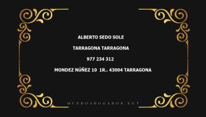 abogado Alberto Sedo Sole en la localidad de Tarragona