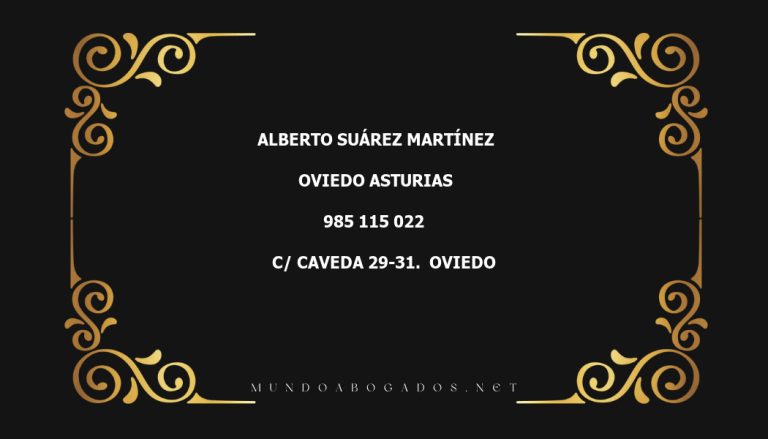 abogado Alberto Suárez Martínez en la localidad de Oviedo