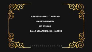 abogado Alberto Vassallo Moreno en la localidad de Madrid