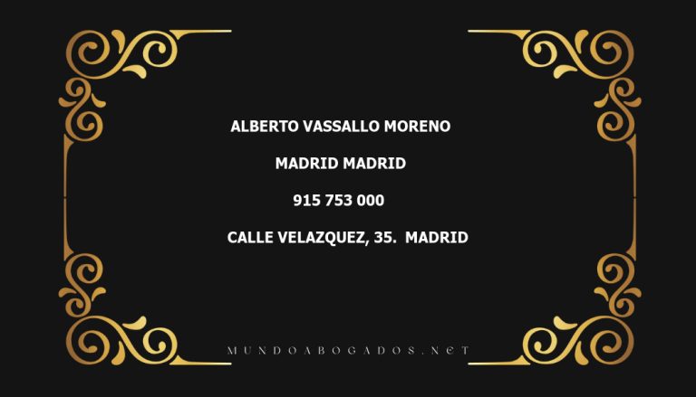 abogado Alberto Vassallo Moreno en la localidad de Madrid