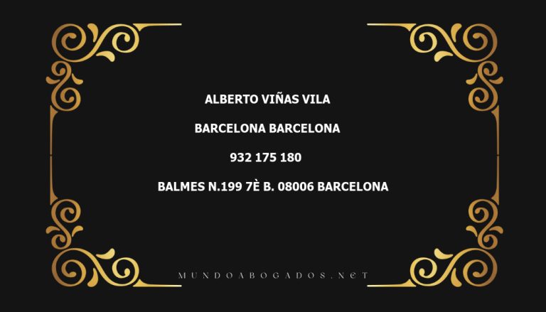 abogado Alberto Viñas Vila en la localidad de Barcelona