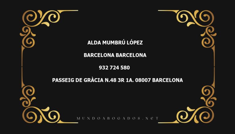 abogado Alda Mumbrú López en la localidad de Barcelona