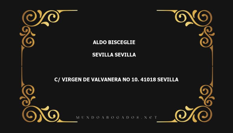 abogado Aldo Bisceglie en la localidad de Sevilla