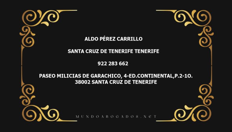 abogado Aldo Pérez Carrillo en la localidad de Santa Cruz de Tenerife