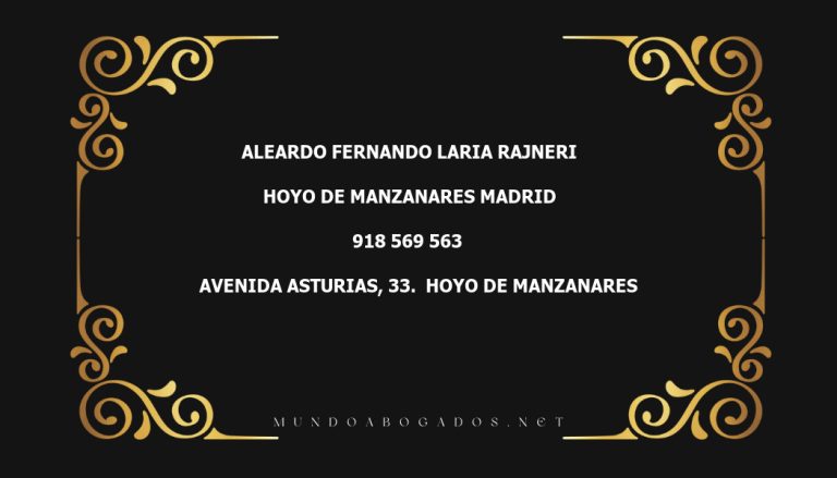 abogado Aleardo Fernando Laria Rajneri en la localidad de Hoyo de Manzanares