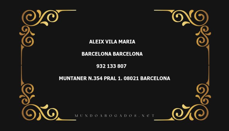 abogado Aleix Vila Maria en la localidad de Barcelona