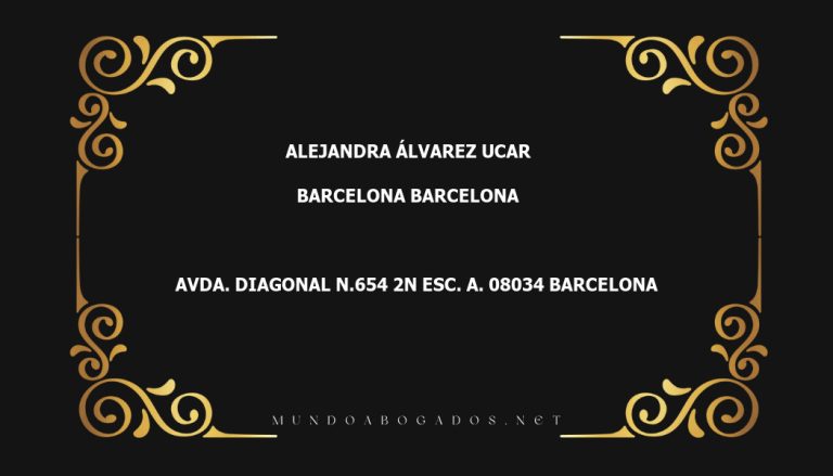 abogado Alejandra Álvarez Ucar en la localidad de Barcelona