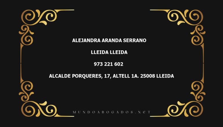 abogado Alejandra Aranda Serrano en la localidad de Lleida