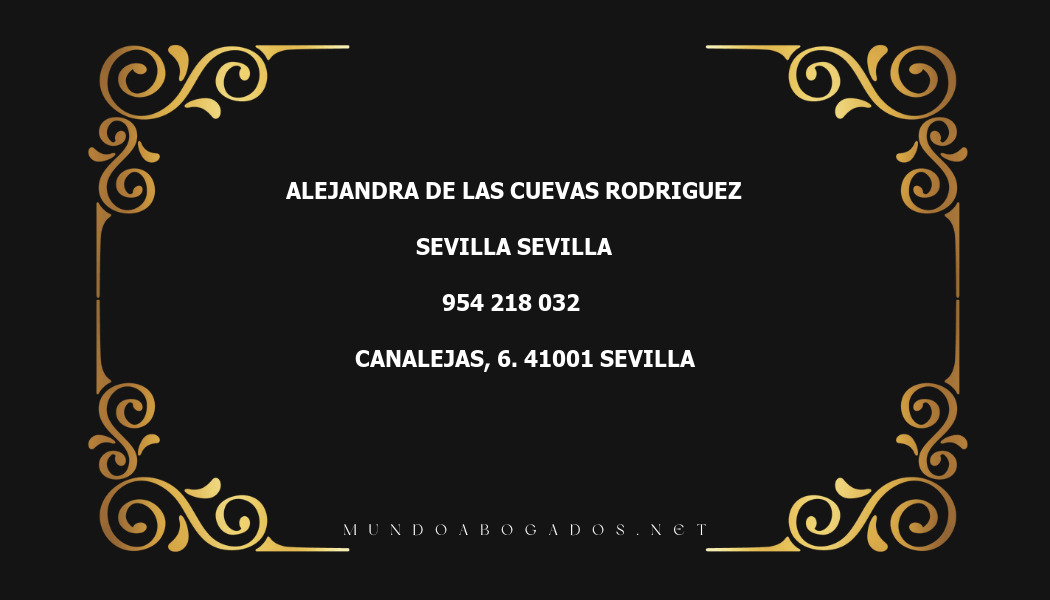 abogado Alejandra De Las Cuevas Rodriguez en la localidad de Sevilla