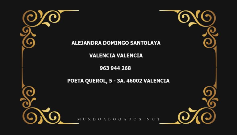 abogado Alejandra Domingo Santolaya en la localidad de Valencia