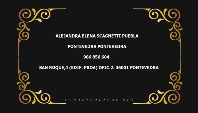 abogado Alejandra Elena Scagnetti Puebla en la localidad de Pontevedra