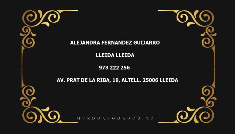 abogado Alejandra Fernandez Guijarro en la localidad de Lleida