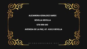 abogado Alejandra Giraldez Sardi en la localidad de Sevilla