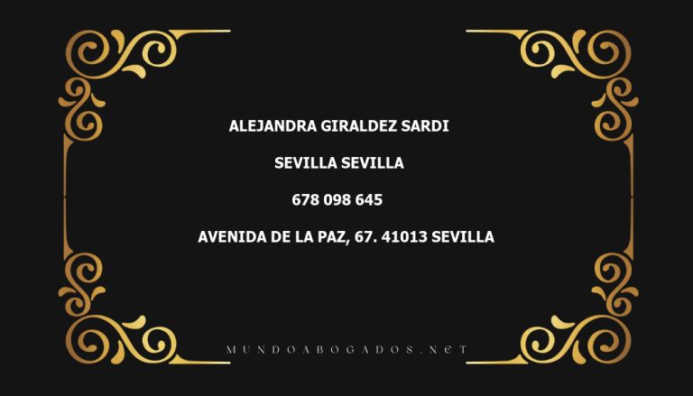 abogado Alejandra Giraldez Sardi en la localidad de Sevilla