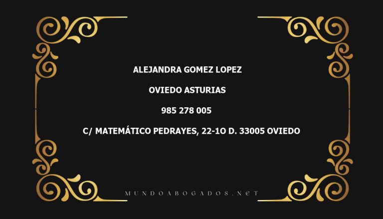 abogado Alejandra Gomez Lopez en la localidad de Oviedo