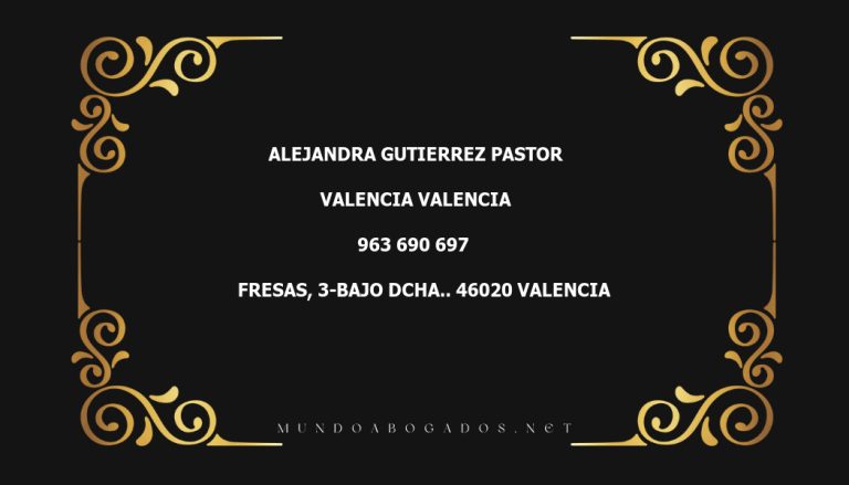 abogado Alejandra Gutierrez Pastor en la localidad de Valencia