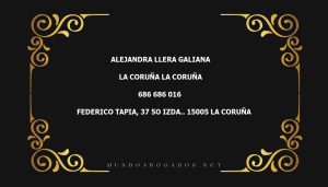 abogado Alejandra Llera Galiana en la localidad de La Coruña