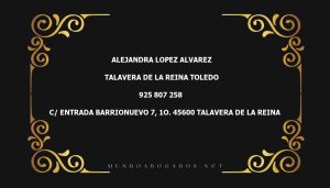 abogado Alejandra Lopez Alvarez en la localidad de Talavera de la Reina