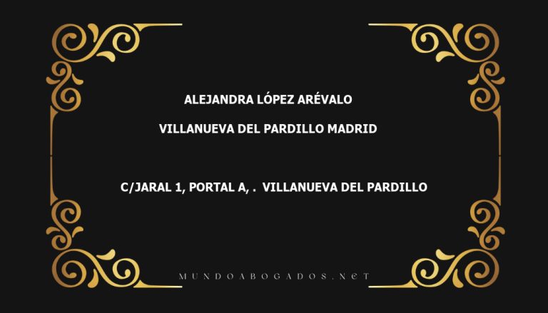 abogado Alejandra López Arévalo en la localidad de Villanueva del Pardillo