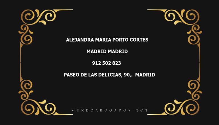 abogado Alejandra Maria Porto Cortes en la localidad de Madrid