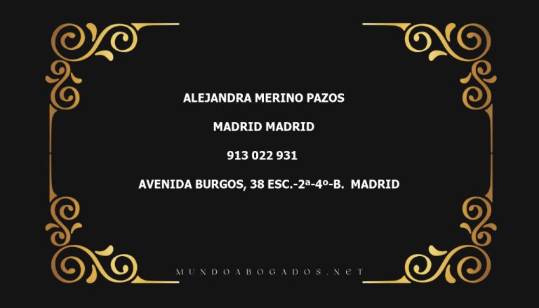 abogado Alejandra Merino Pazos en la localidad de Madrid