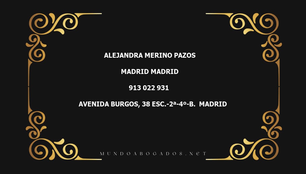 abogado Alejandra Merino Pazos en la localidad de Madrid