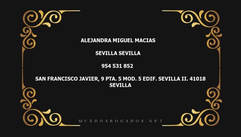 abogado Alejandra Miguel Macias en la localidad de Sevilla