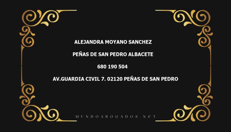 abogado Alejandra Moyano Sanchez en la localidad de Peñas de San Pedro